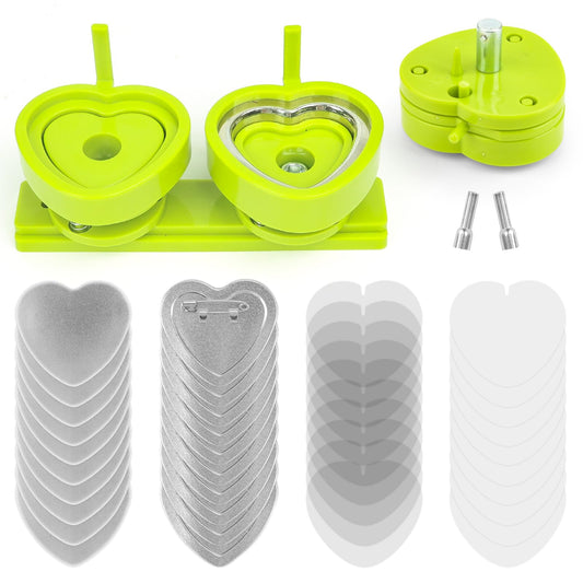 Heart Shaped Button Maker Interchangeable Die Mold 58 MM for Slide Rail Button Maker Machine Button Part Supplies Accessories for Pin Press Machine