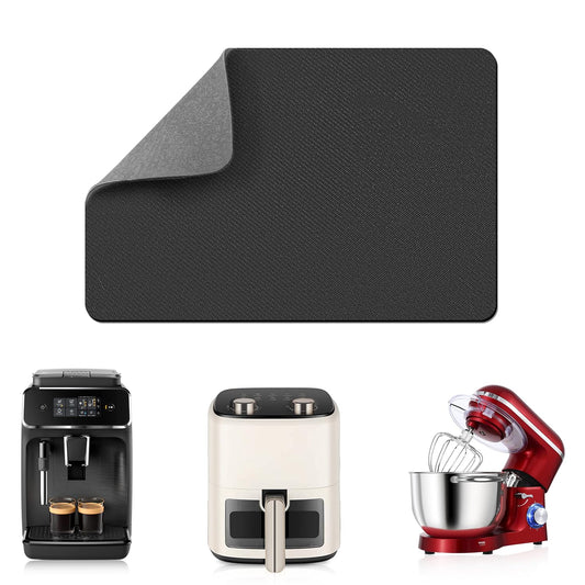 LOPNUR 14"x10" Small Appliance Slider, Appliance Sliders for Kitchen Appliances, 360° Rotating Sliding Tray for Coffee Maker, Heat Resistant Mat Cut to Fit Stand Mixer Air Fryer Microwave, Gray