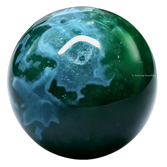 Amazing Gemstone Moss Agate Crystal Ball - 1" Inches Crystal Sphere Meditation Balls for Witchcraft and Decorative Balls - Crystals and Healing Stones Beginners Gift (Pack of 1)