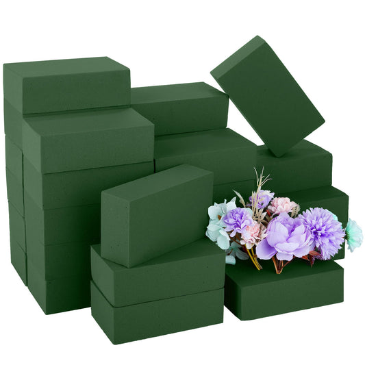 Hahood 24 Packs Floral Foam Blocks Wet & Dry Floral Foam Bricks 5.5x3.1x1.8 Inch Flower Arranging Kit for Fresh and Artificial Flowers Florist Foam Blocks for Wedding Home Decor