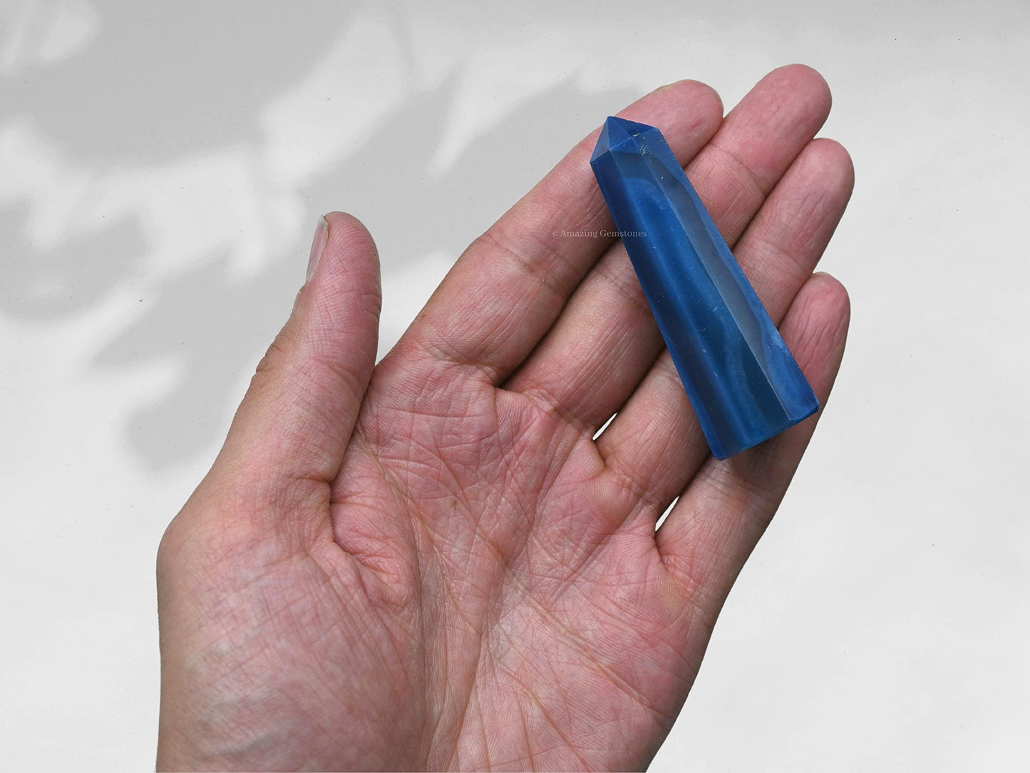 Amazing Gemstone Blue Agate Crystal Towers ~ Natural Healing Crystal Point Obelisk for Reiki Healing and Crystal Grid (3" to 4" INCH)