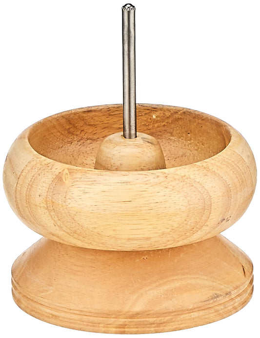 Beadalon Spin N Bead Spinner for Fast Stringing - Ideal for Beaders, Jewelry Makers & Designers - Wood Bowl with Big Eye Needle - Saves Time & Loads Seed Beads Efficiently