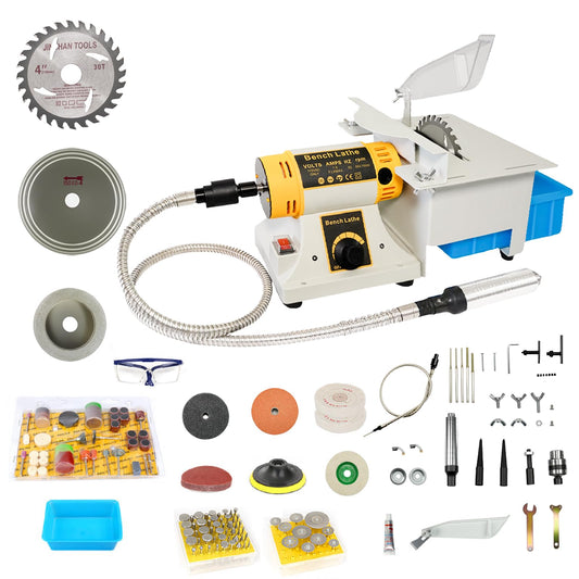 Lapidary Saw for Jewelry and Rock, 750W Mini Lapidary Equipment with Jade Carving Kit, 110V Rock Cutting Machine for Gemstone Agate and Jewelry Polishing