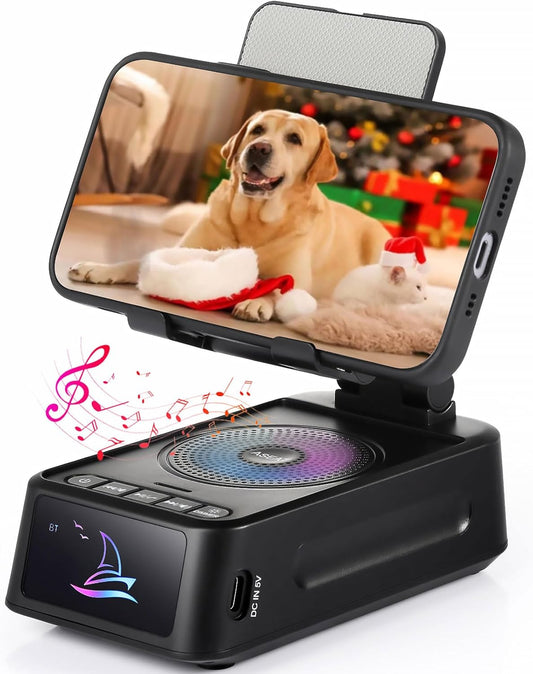 ASEAT Cell Phone Stand Bluetooth Speaker for Christmas & Everyday Use - iPhone/Android Compatible, Unique Dad/Guy Gifts