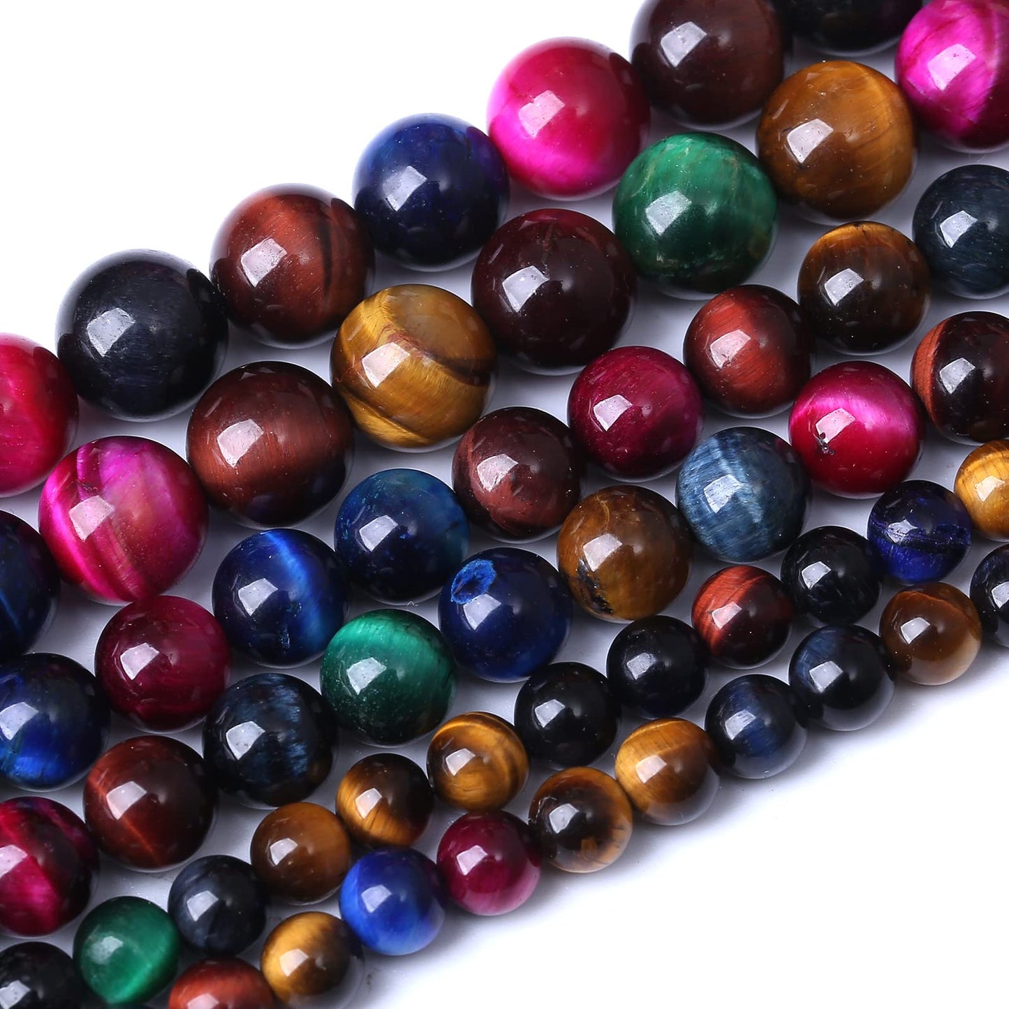 90PCS 4MM AAA Colorful Tiger Eye Stone Beads Natural Gemstone Bead Crystal Healing Energy Jewelry Making DIY 15 inches