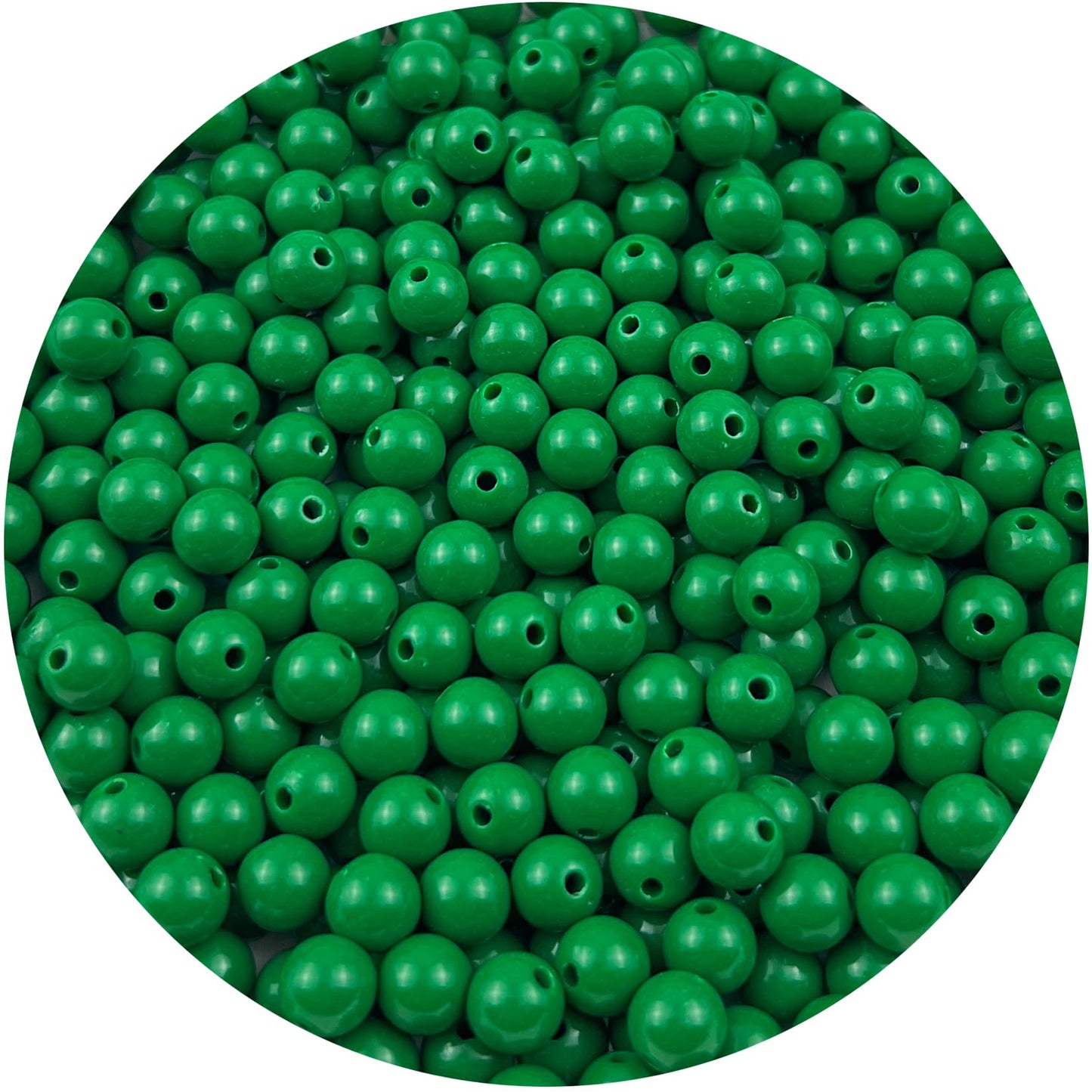 Mulutoo 400Pieces 8MM Acrylic Round Beads Round Acrylic Balls Chunky Beads Smooth Spacer Plastic Pastel Beads Craft Beads for Necklace and Bracelet Making Crafting Supplies(198-forest Green)