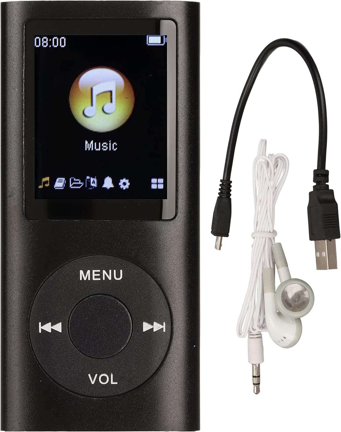 Zopsc MP3 1.8 Inch 64GB, 200mAh Portable Player, Lossless HiFi Music Player with LCD Screen, Memory Card Slot Support