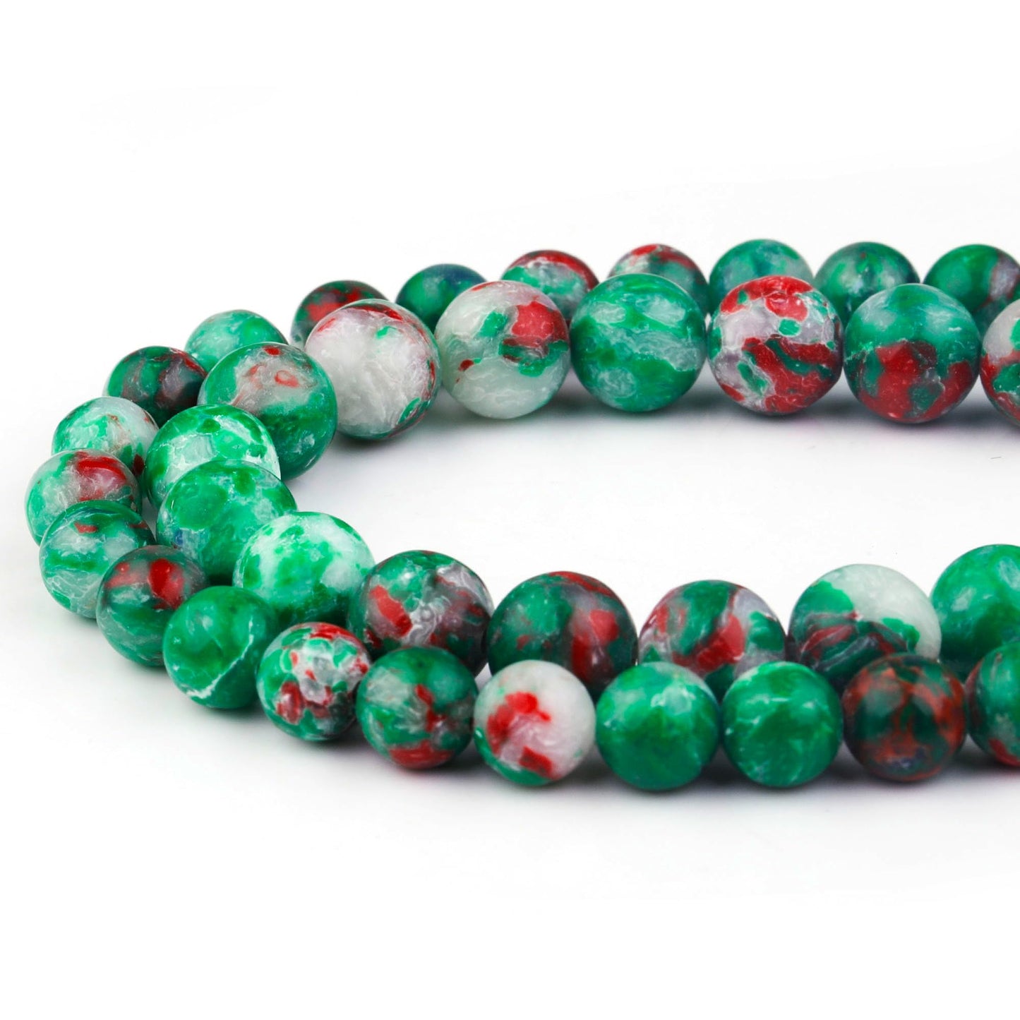 Youngbling Natural Gemstone Beads for Jewelry Making,8mm Green Imperial Jasper Polished Round Smooth Stone Beads for Bracelet Necklace 15 Inch(Green Imperial Jasper,8mm)