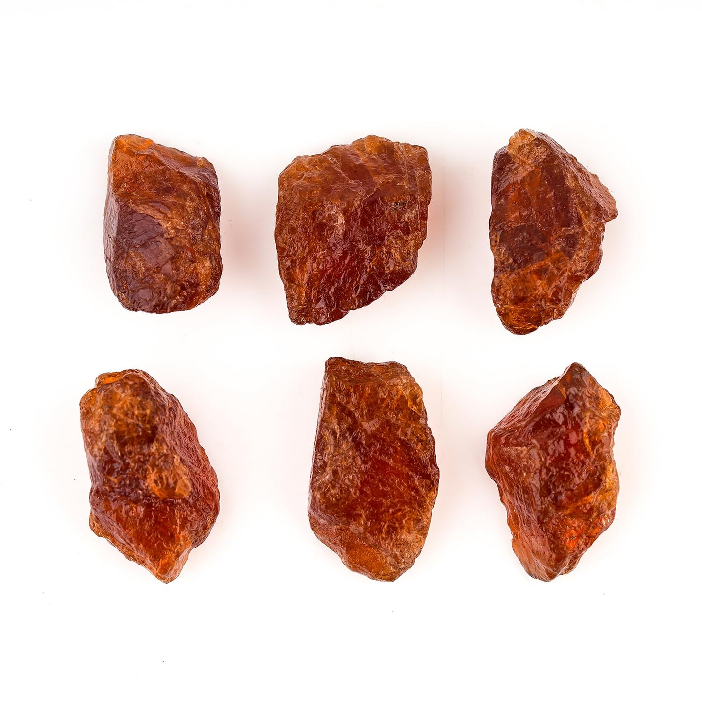 ColouredRocks 100 carats Orange Garnet Crystals, Raw Stones, Rough Gemstones, Jewelry Making Supply, Cabbing, Polishing, Cutting, DIY, Crafts (5-6pcs) (14-18mm)