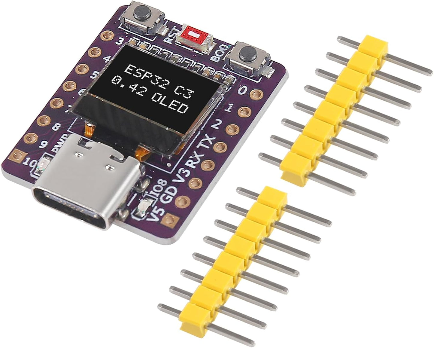 AITRIP 2PCS ESP32-C3 0.42-inch ESP32 OLED Development Board Supermini Development Board WiFi BLE