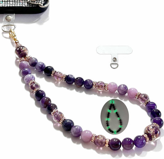 ARTSY CRAFTS INC Glow in The Dark Firefly Beads Phone Wrist Strap, CellPhone wrist lanyard Charm Wristlet Bracelet