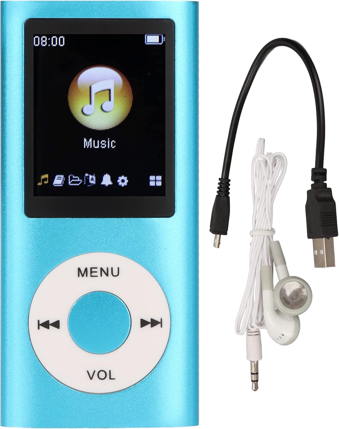 ASHATA MP3 64G, 1.8 Inch MP3 Player, Screen, Supports WMA FLAC APE AAC OGG and ACELP, for Sports and Studying