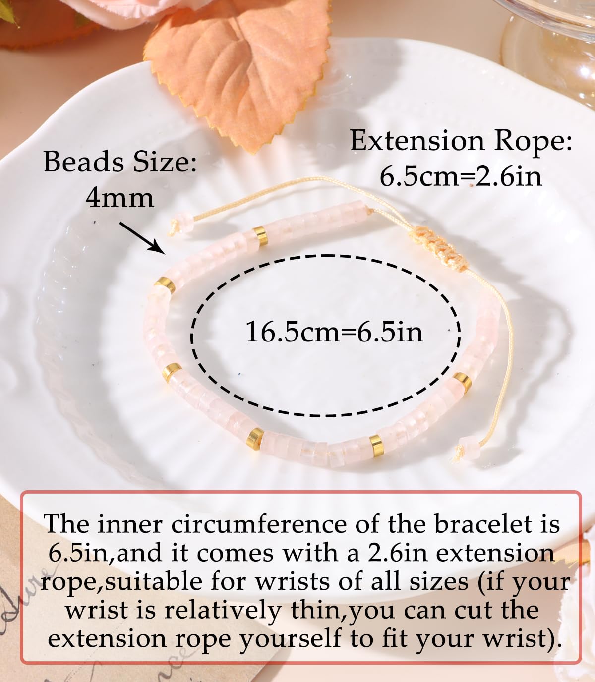 CASDAN Natural Crystal Healing Beaded Bracelet for Women Natural Stone Adjustable Braided Rope Bracelets Spiritual Inspirational Gifts Bracelets