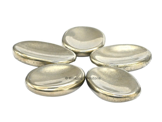 Amazing Gemstone Pyrite Worry Stone Crystals and Healing Stones - Worry Stones for Stress Relief Gifts - Piedra Crystal Fidget for Meditation, Relaxation - Unique Stocking Stuffers, Gifts for Women