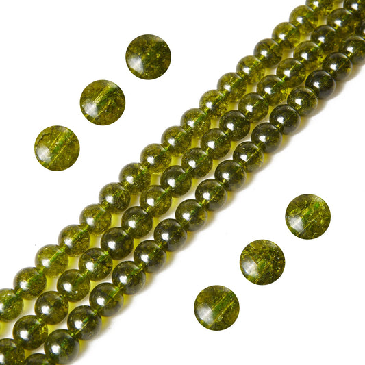 100pcs 6mm Peridot Beads Natural Gemstone Beads Round Loose Beads for Jewelry Making