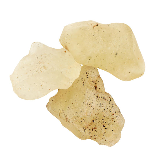 CRYSTALIS (10gm) (3pcs) Raw Milky Libyan Desert Glass/Natural Golden Tektite, Rare Loose Gemstone Wholesale Bulk Rough Jewelry Making Supply, Wire Wrapping, DIY, Gem Collectibles (18-24mm)