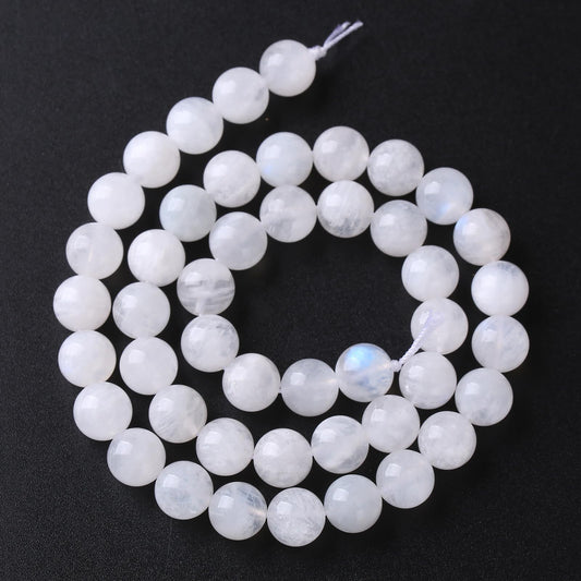 160PCS 4MM Natural Stone White Moonstone Gemstone Semi Precious Beads for Jewelry Making DIY Bracelet