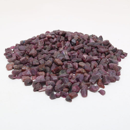 REAL-GEMS Natural Raw Healing Crystals Rough Stones for Tumbling, Cabbing, Polishing, Wire Wrapping, Wicca & Reiki Crystal Healing, Mix Gemstones,7 Chakra (Indian Star Ruby)