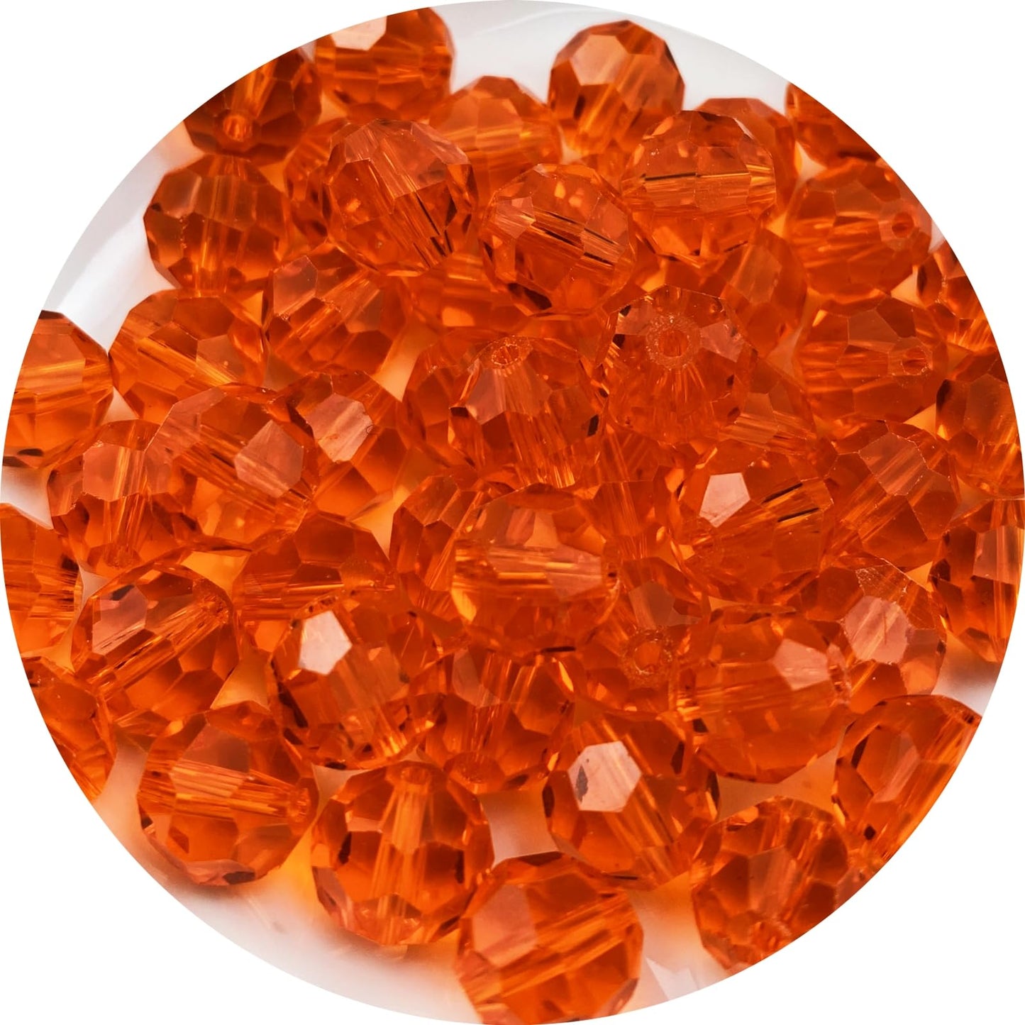 Xinhongo Crystal Glass Beads 400 Pieces 4mm Round Faceted Glass Spacer Beads for Jewelry Making Bracelet Earring Necklace DIY Craft Supplies(Orange)