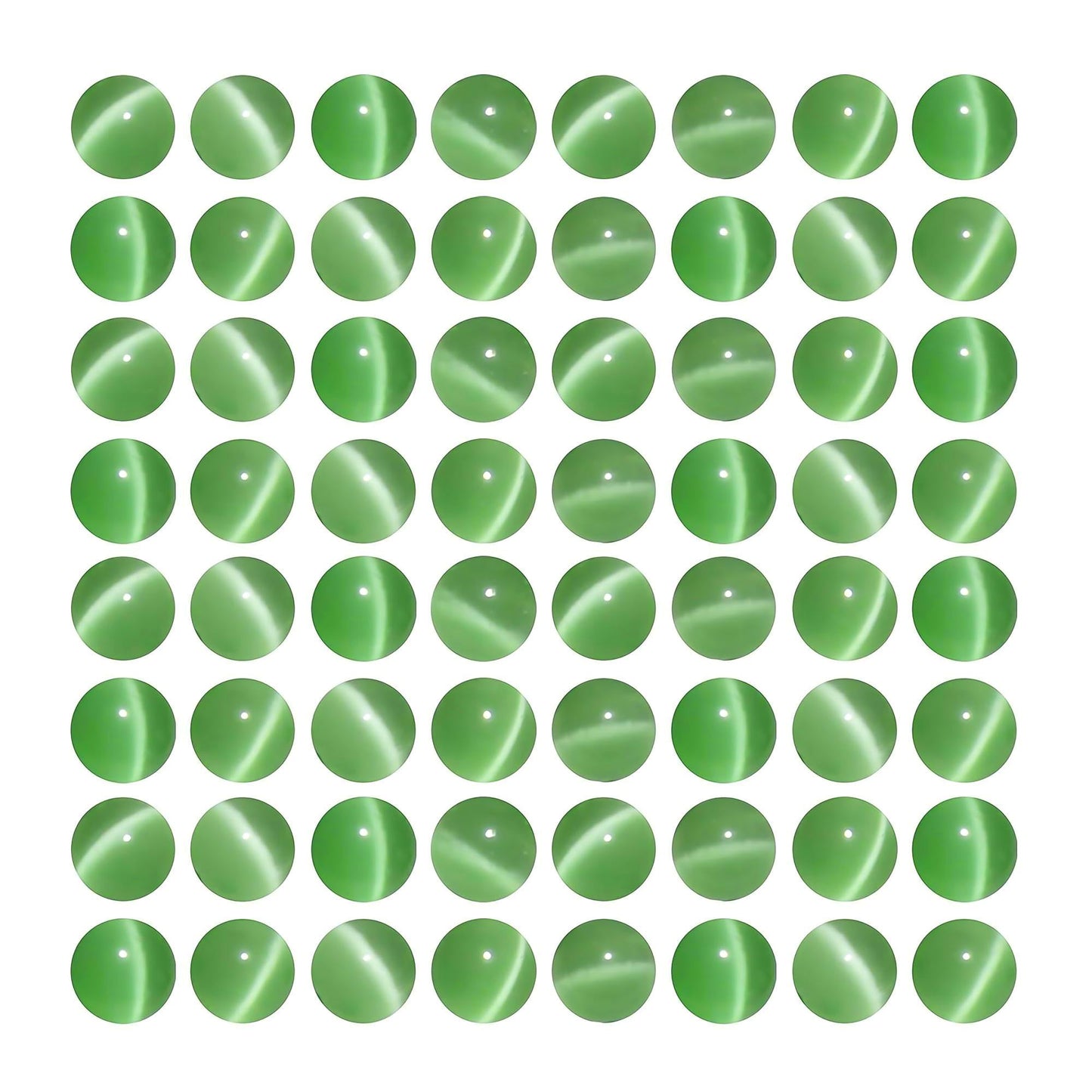 MJDCB 35pcs Light Green Cat Eye Stone Beads 10mm Round Crystal Loose Bead for Jewelry Making DIY Bracelets Necklace Accessories