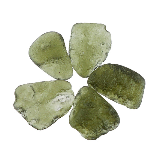CRYSTALINES (5pcs Raw Moldavite Tektite Glass Stone, Wholesale Synthetic Moldavite, Rough Meteorite Glass Stone Supplies, Healing Crystal for Gem Collection, DIY Crafting Jewelry Making