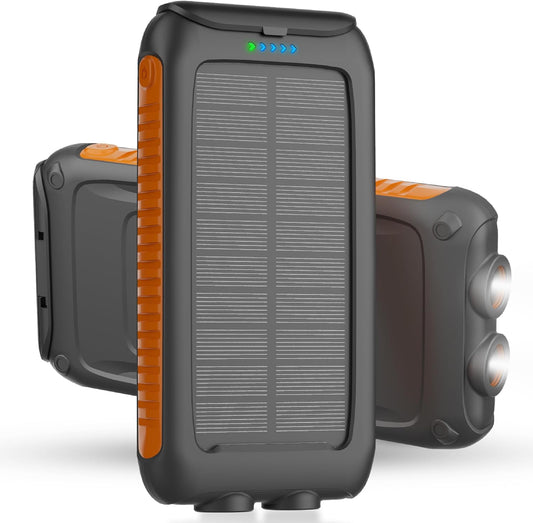 49800mAh 2 15W Solar Charger Power Bank Portable Solar Phone Charger with USB-A and Type-C Interface, Fast Charging