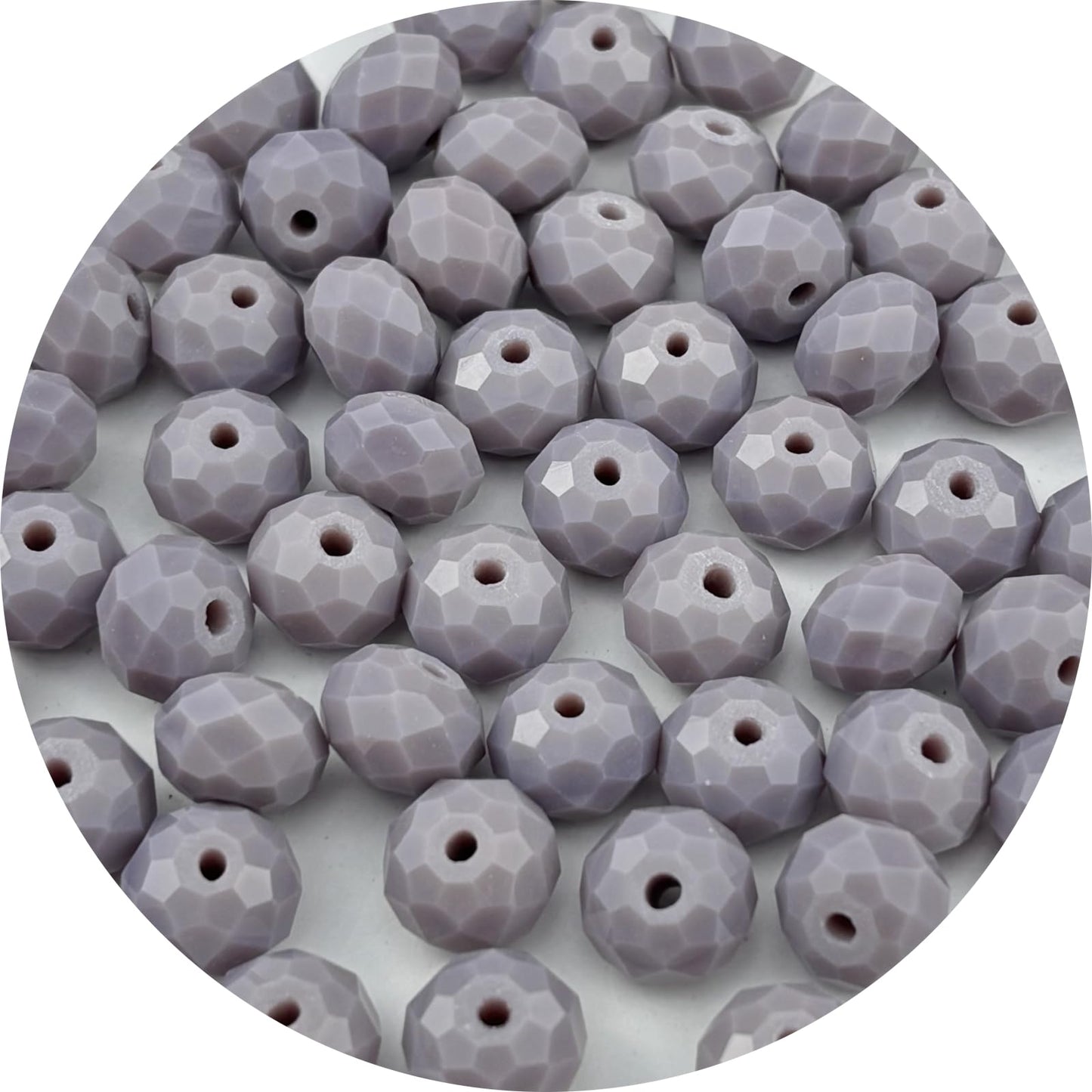 Pinhoollgo 60pcs 10mm Crystal Glass Beads Faceted Rondelle Glass Spacer Beads for Bracelets Necklace Pendants Earrings Key Chains Jewelry Making(Light Purple Porcelain)