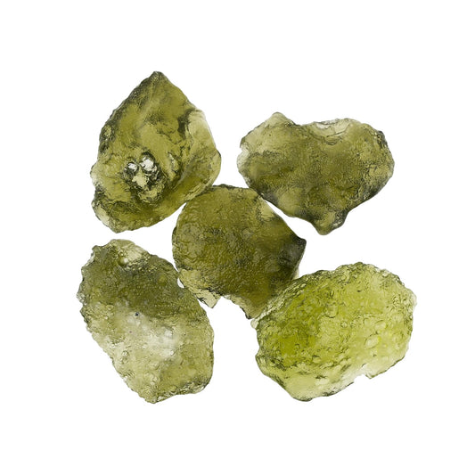 CRYSTALINES 5pcs Wholesale Raw Moldavite Tektite Glass Stone, Synthetic Moldavite, Rough Meteorite Glass Stone Supplies, Healing Crystal for Gem Collection, DIY Crafting Jewelry Making