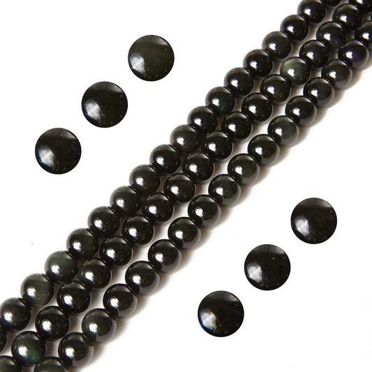 100pcs 10mm Black Obsidian Beads Natural Gemstone Beads Round Loose Beads for Jewelry Making
