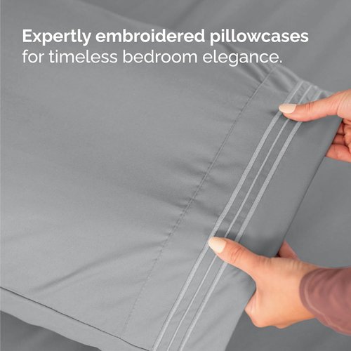 Comfy Twin Size 3-Piece Sheet Set by [Brand Name] - Breathable & Cooling Luxury Bedding - Deep Pockets, Soft, Wrinkle-Free - Oeko-Tex Certified, Steel Blue