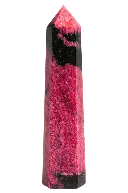 Amazing Gemstone Rhodonite Crystal Towers - Natural Healing Crystal Point Obelisk for Reiki Healing and Crystal Grid (3" to 4" INCH)