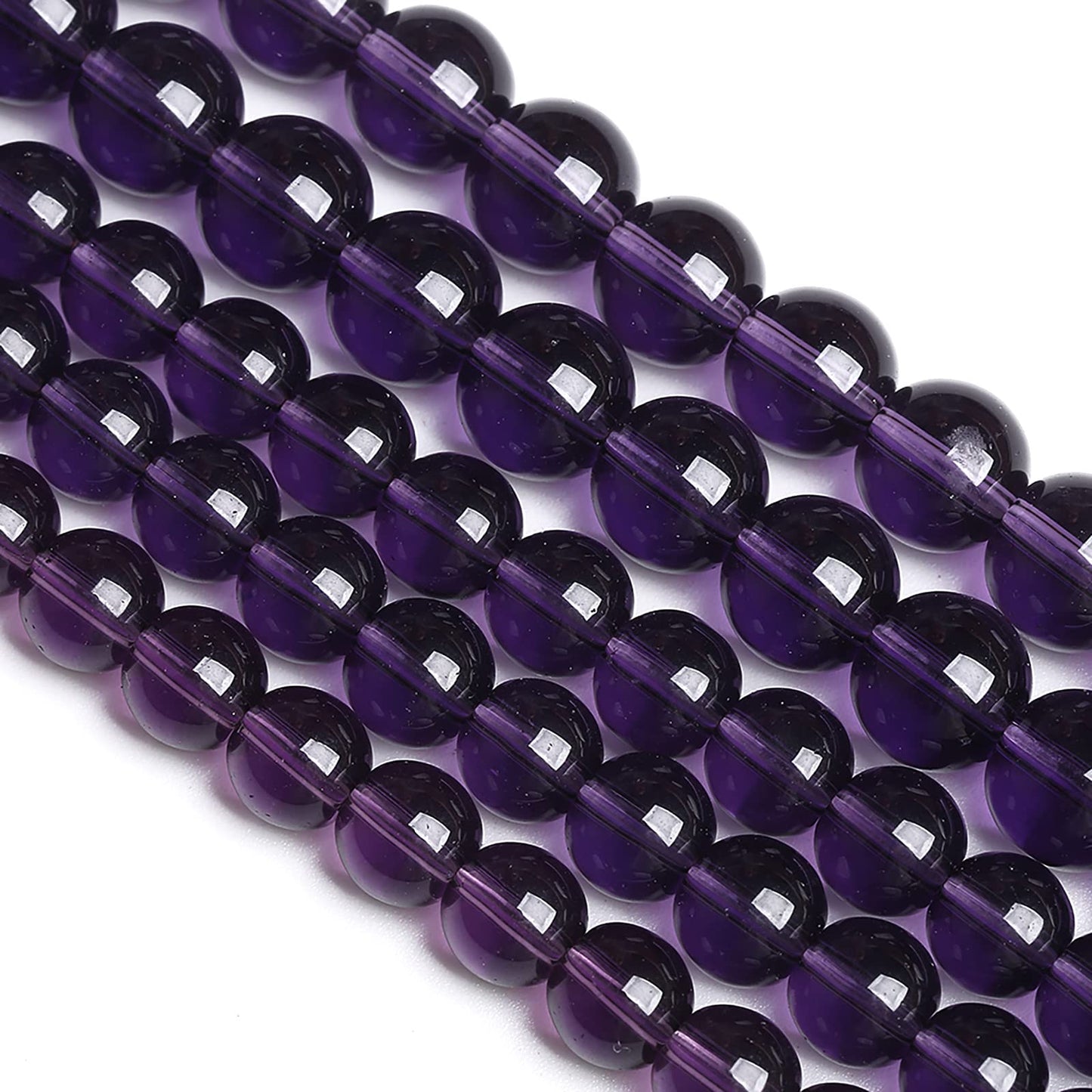 6MM 62PCS Purple Amethyst Glass Crystal Beads for Jewelry Making DIY Bracelet Necklace
