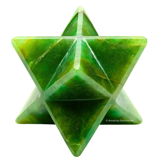 Amazing Gemstone Dark Green Aventurine Merkaba Crystal - 1 Inches Metaphysical Merkaba Star for Meditation - Energetic Tetrahedron Crystal and Healing Stones for Spiritual Growth & Healing (20-25mm)