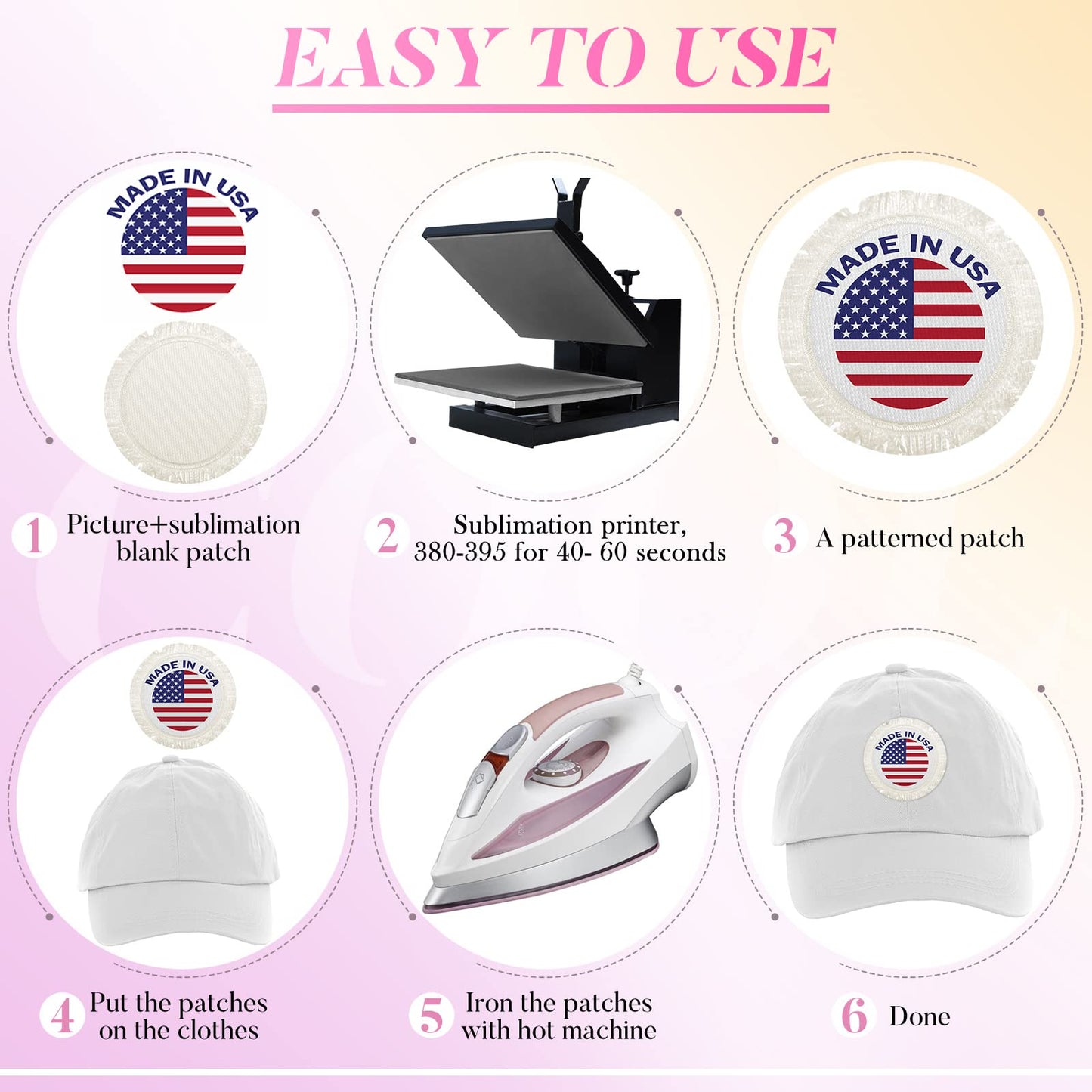30 Pieces Sublimation Patches 3 Shapes Fabric Iron on Blank Patches Sublimation Blank for DIY Crafts Hat Caps Clothes Shoes Bags Backpacks Uniforms(Beige)
