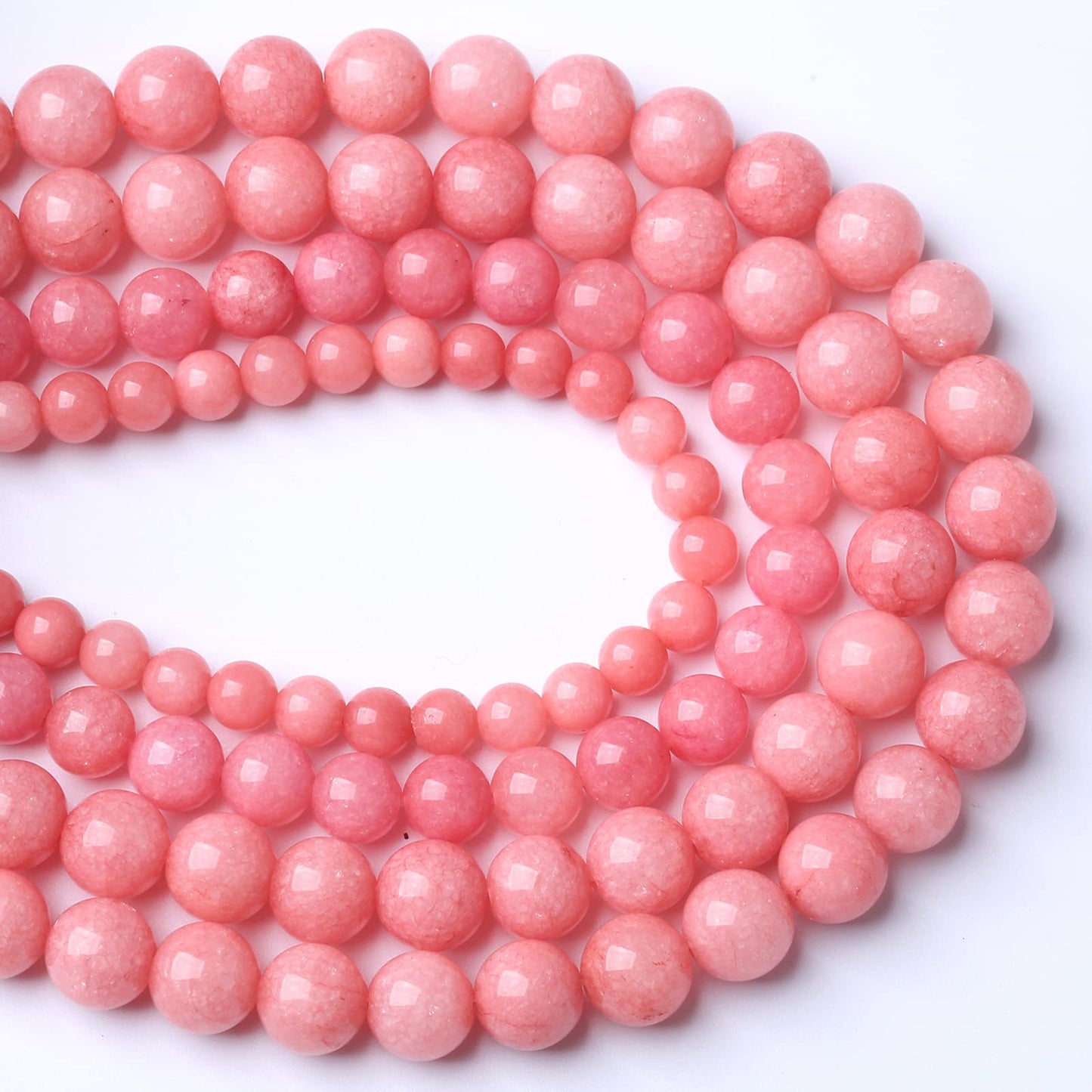 8MM 45PCS Natural Stone Pink Jade Beads Rhodochrosite Chalcedony Beads for Jewelry Making DIY Bracelet 1 Strand