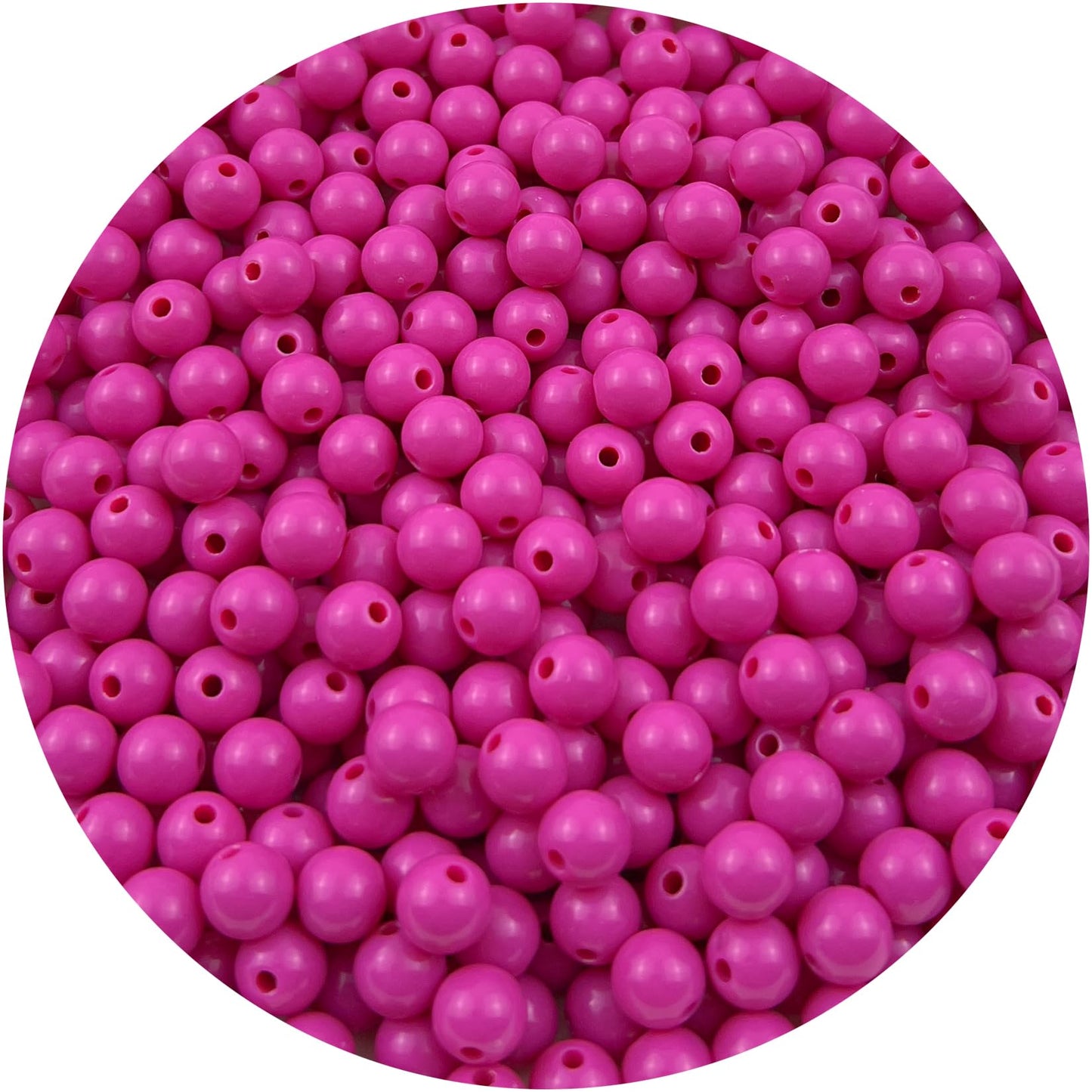 Mulutoo 400Pieces 8MM Acrylic Round Beads Round Acrylic Balls Chunky Beads Smooth Spacer Plastic Pastel Beads Craft Beads for Necklace and Bracelet Making Crafting Supplies(183-deep Rose red)