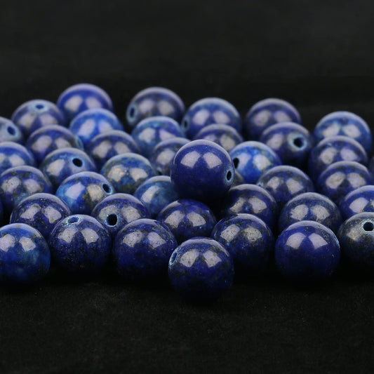 10mm Lapis Lazuli Beads for Bracelets, Blue Stone Beads Crystal Gemstone for Jewelry Making, Blue Bead Art Crafts for Adult DIY Bracelet Making About 35pcs