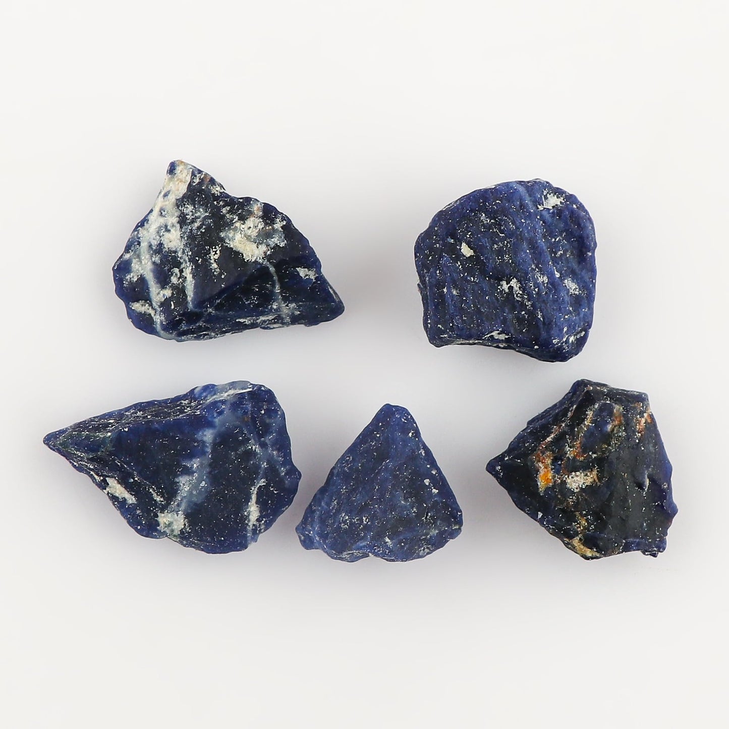 CRYSTALINES 5pcs Wholesale Natural Raw Blue Sodalite Gemstone, Assorted Untreated Rough Stone, Bulk Loose Supplies, DIY Crafts-Jewelry Making, Healing Crystals, Wire Wrapping, Gem Collection