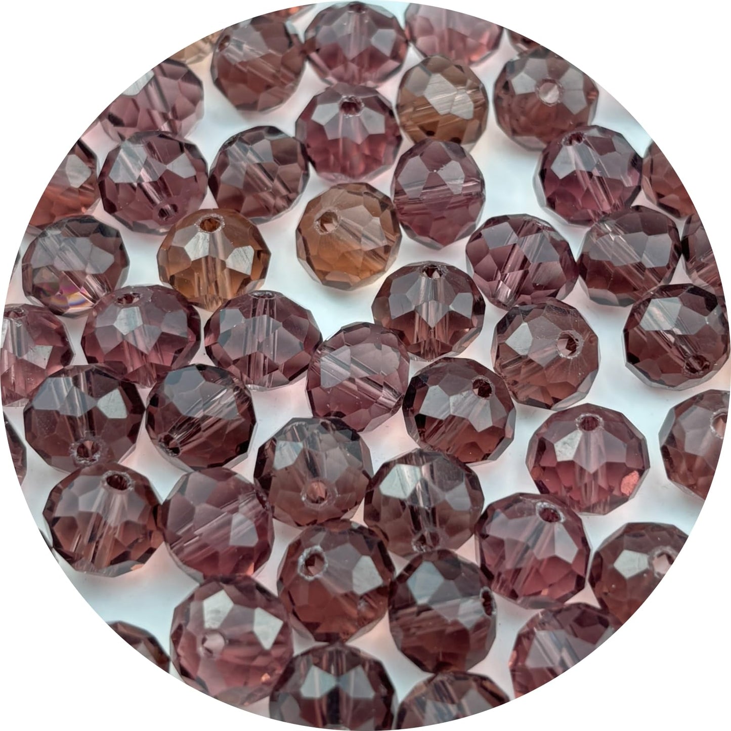 YUEXIGO 250pcs 6mm Crystal Glass Beads for Jewelry Making, Faceted Rondelle Glass Spacer Beads for Wind Chimes Bracelet Earring Necklace DIY Craft(Medium Purple)