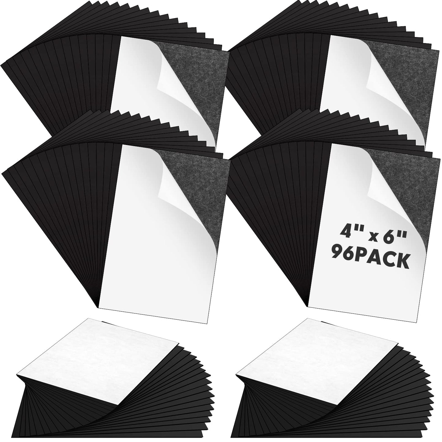 Macarrie 4 x 6 Adhesive Magnetic Sheets with Adhesive Backing Cuttable Magnetic Paper Stickers Flexible Peel and Stick for Picture Crafts Die Storage Photos(96 Pcs)