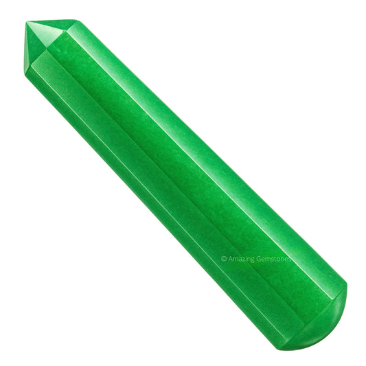 Amazing Gemstone Green Strawberry Quartz Crystal Wand Massage Stick - Pelvic Wand Gua Sha for Adults - Crystals and Healing Stones Massage Wands for Adults Gifts (Pointed)
