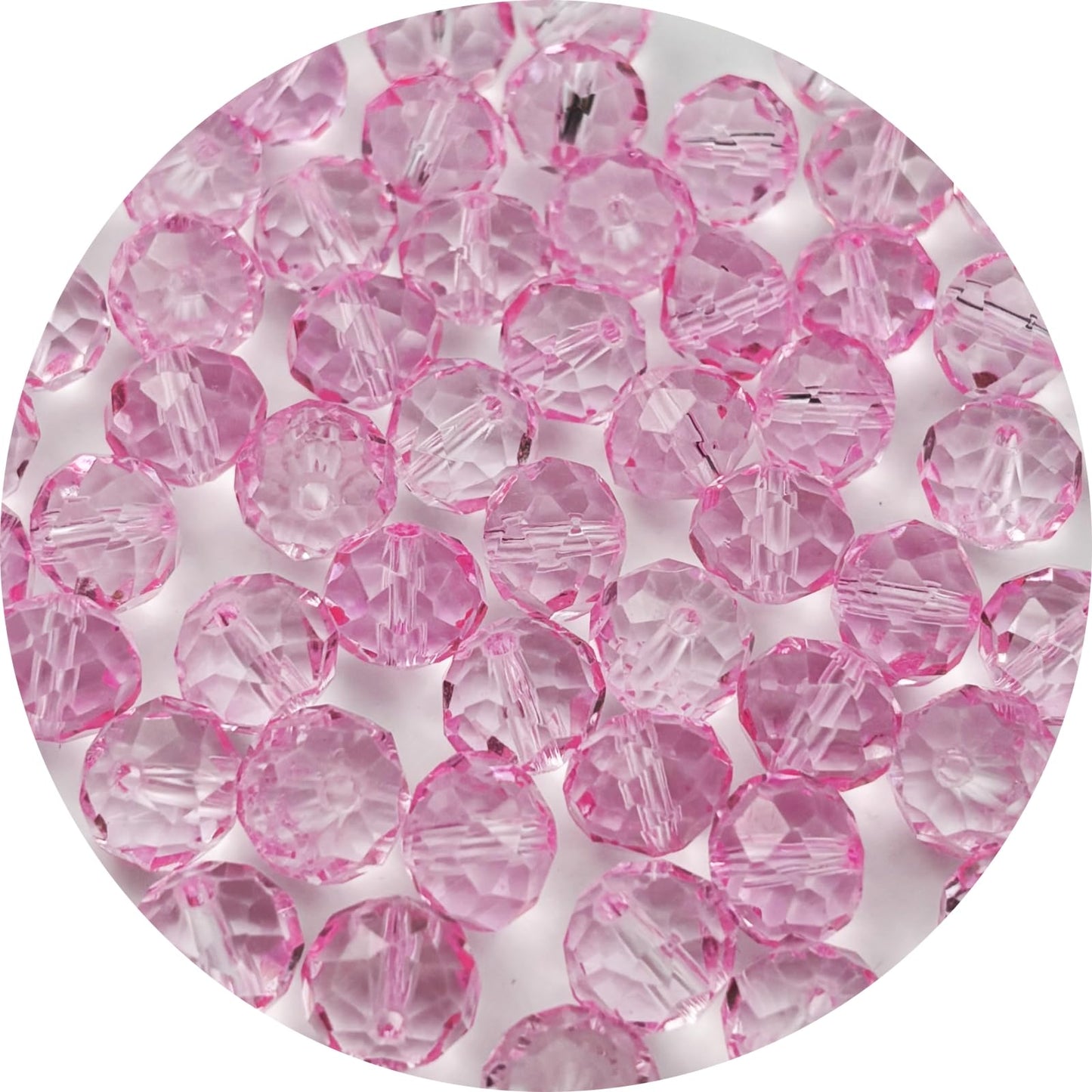 YUEXIGO 500pcs 4mm Crystal Glass Beads for Jewelry Making, Faceted Rondelle Glass Spacer Beads for Wind Chimes Bracelet Earring Necklace DIY Craft(Pink)