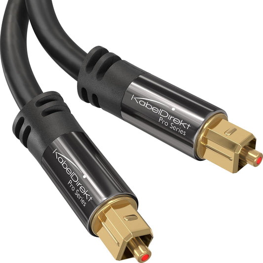100ft PS4 TOSLINK Optical Audio Cable Designed in Germany Fiber Optic Cable for Soundbar, SPDIF Digital Optical Audio