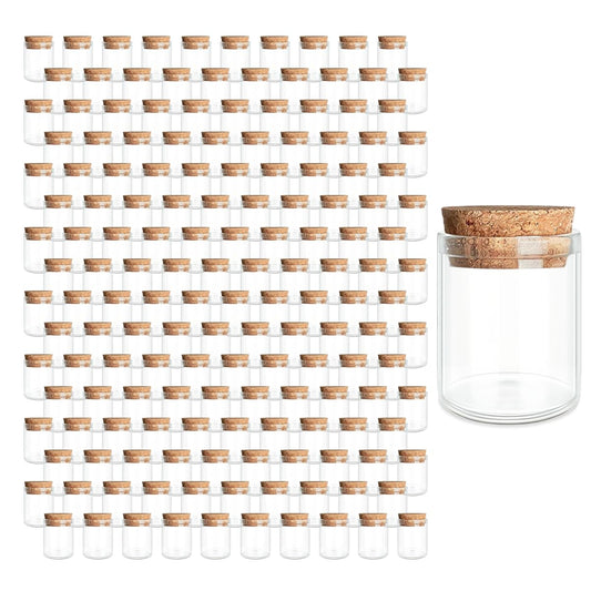 160-Pack 0.17 (5 ml) Glass Bottles & Test Tubes with Cork Stoppers – for Spell Jars, Spice Storage, DIY Favors, Travel Memories, Plant Propagation – Empty Recyclable Containers for Crafts, Kitchen