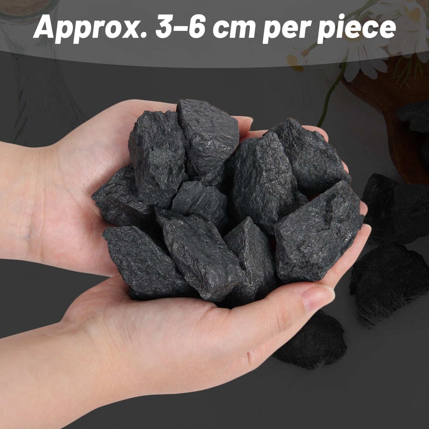 1.1lb Bulk Raw Shungite Rough Crystal- Natural Shungite Stone Raw Stones Crystal for Tumbling, Fountain Rocks, Decoration, Polishing, Wire Wrapping, Wicca & Reiki Crystal Healing