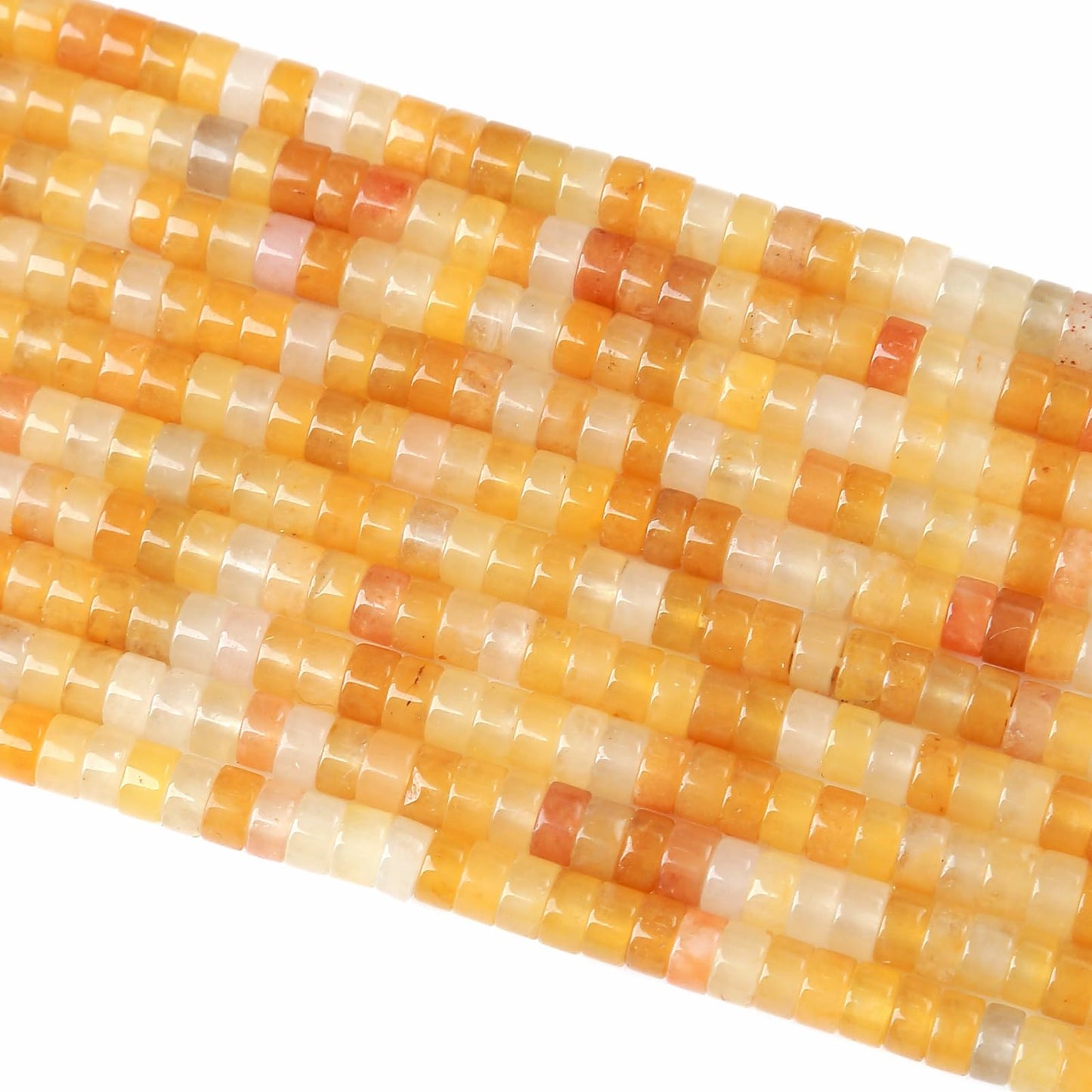 2x4MM 150PCS Yellow Jade Tube Cylinder Rondelle Abacus Disk Spacer Loose Beads for Jewelry Making