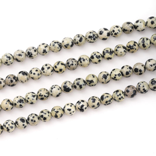 10mm 38pcs DIY Natural Dalmatian Stone Beads Round Healing Crystal Gemstone Loose Beads for Jewelry Making Handmade Bracelet Necklace