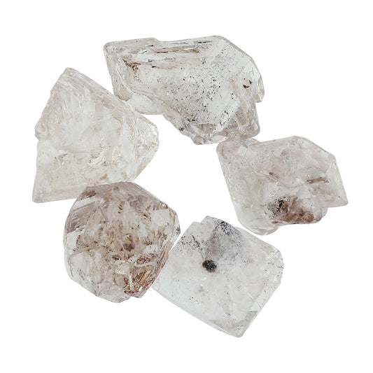CRYSTALINES 5pcs, Wholesale Natural Raw Black Herkimer Diamond Quartz Gemstone, Double Pointed Rough Stone, DIY Jewelry Making, Bulk Loose Crystal, Wire Wrapping, Large Rocks, Gem Collection