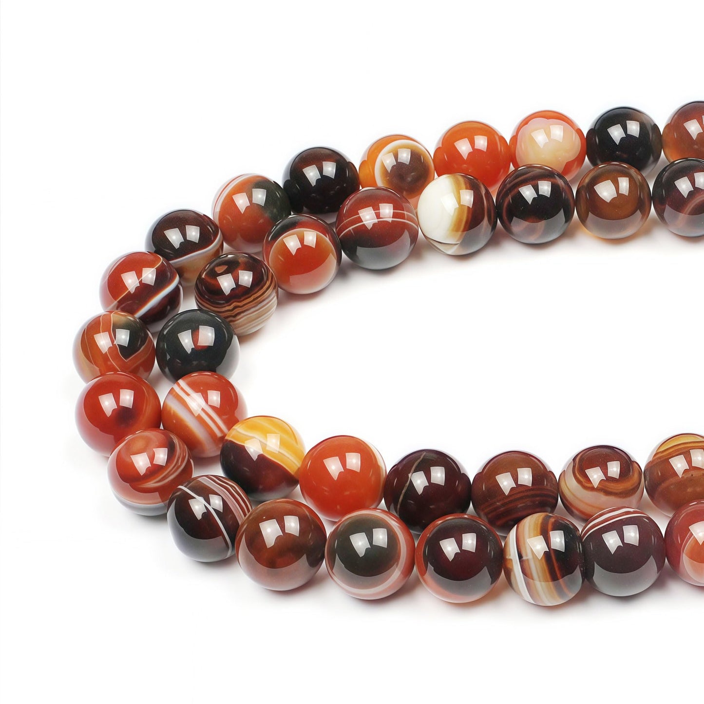 MJDCB Red Coffee Agate Beads Natural Agate Stone Round Loose Beads Ball Handmade Jewelry Bracelet Making DIY (8mm)