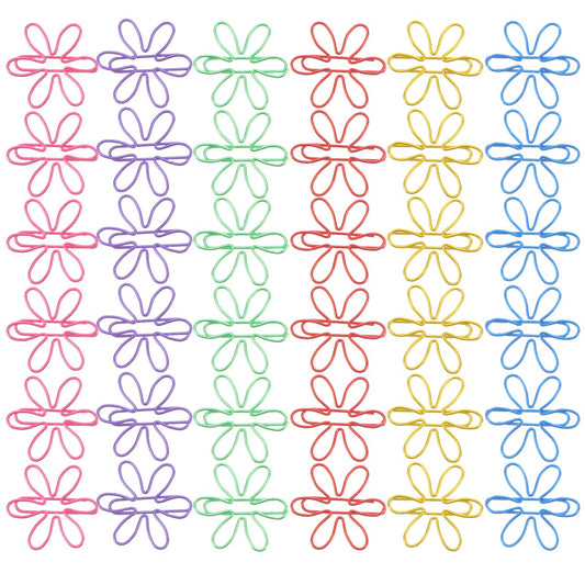 Angoily Flower Shape Paper Clips 60 Pcs Colorful Cute Bookmark Clips for Office School Planner Journaling and Wedding Decoration